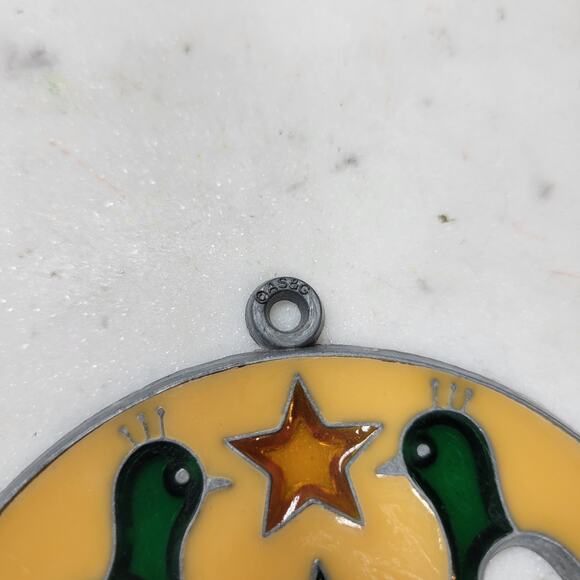 VINTAGE WILKUM Stained Glass Ornament Birds Star Round Sun Catcher Art Decor - Picture 2 of 12